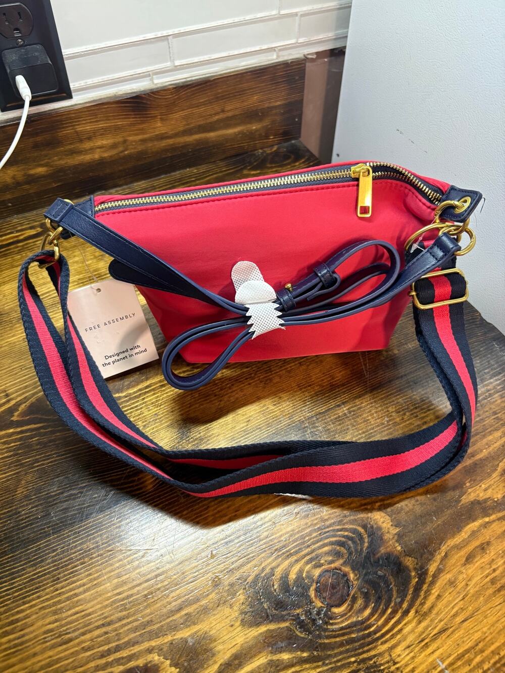 Free Assembly Red And Navy Crossbody purse